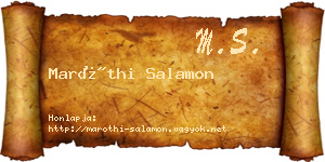 Maróthi Salamon névjegykártya